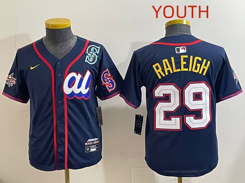 Youth 2025 Seattle Mariners #29 Raleigh Drak Blue All star Nike MLB Jersey style 12